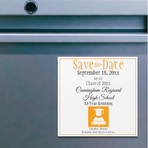Save The Date High School Reunion Magnet Card 