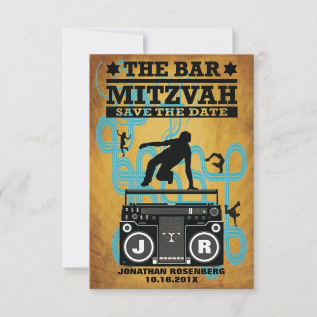 Save The Date Hip hop Bar Mitzvah Enregistrer la date (Devant)