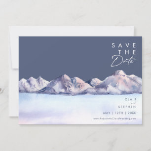 Save The Date Hiver Montagne Soirée Horizontale Enregistrer La D