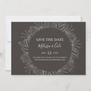 Save The Date Hiver rustique Charcoal Horizontal Enregistrer l