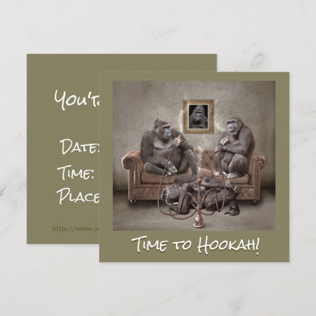 Save The Date Hookah Time Beaux Primates (Devant / Derrière)