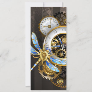Save The Date Horloge à vapeur avec libellule mécanique