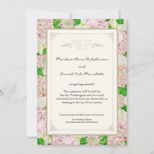 Save The Date Hydrangea Rose Dentelle Floral Élégant Mariages Fo