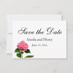 Save The Date Hydrangée rose rose fleur rose
