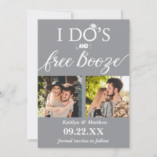 Save The Date I Do's & Free Booze Modern Wedding Enregistrer la 