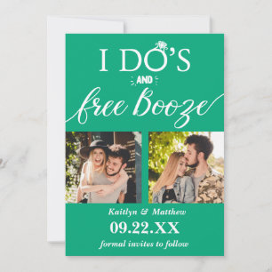 Save The Date I Do's & Free Booze Modern Wedding Enregistrer la 