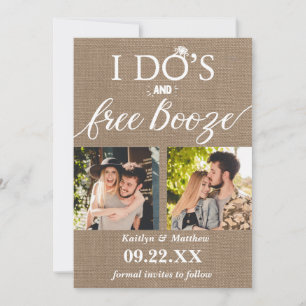 Save The Date I Do's & Free Booze Modern Wedding Enregistrer la 