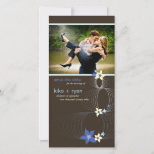 Save The Date Ikebana Frangipani Mariage de fleurs tropicales bl