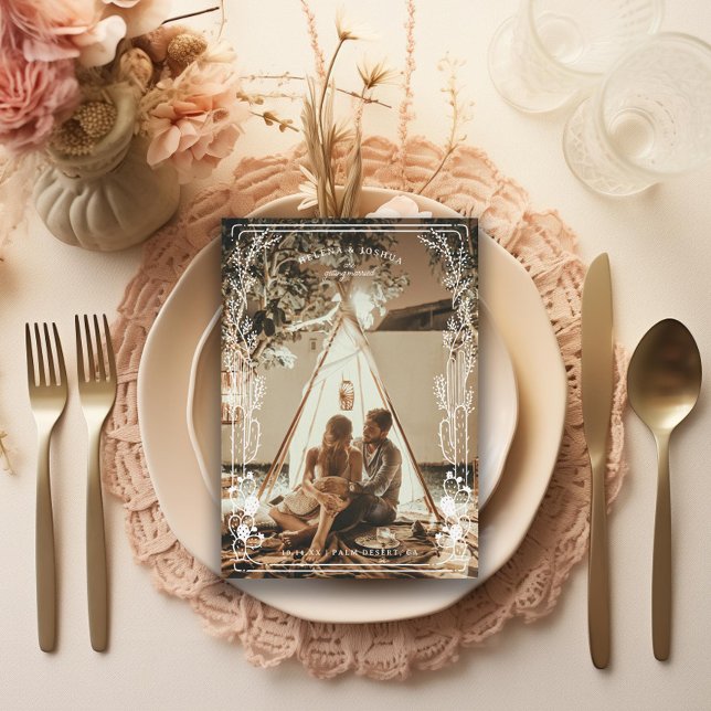 Save The Date Illustration Desert Cactus Photo (Créateur téléchargé)