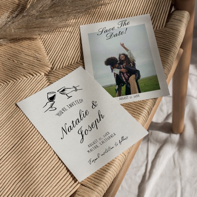 Save The Date Illustration manuscrite tiré mignon Mariage photo (Créateur téléchargé)