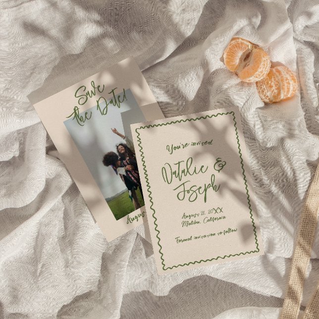 Save The Date Illustration Mariage photo Scribble écrit à la mai (Créateur téléchargé)