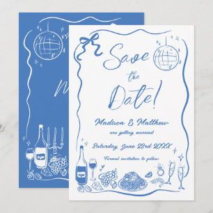 Save The Date Illustrations dessinées à la main Scribble Doodles
