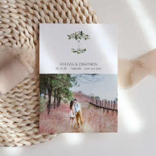 Save The Date Image Florale Rustique de Magnolia Blanc