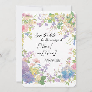Save The Date Image personnalisée de la bordure Mariage florale