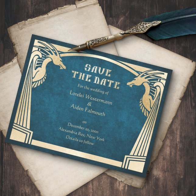Save The Date Imaginaire Dragon Mariage Déco moderne (Créateur téléchargé)