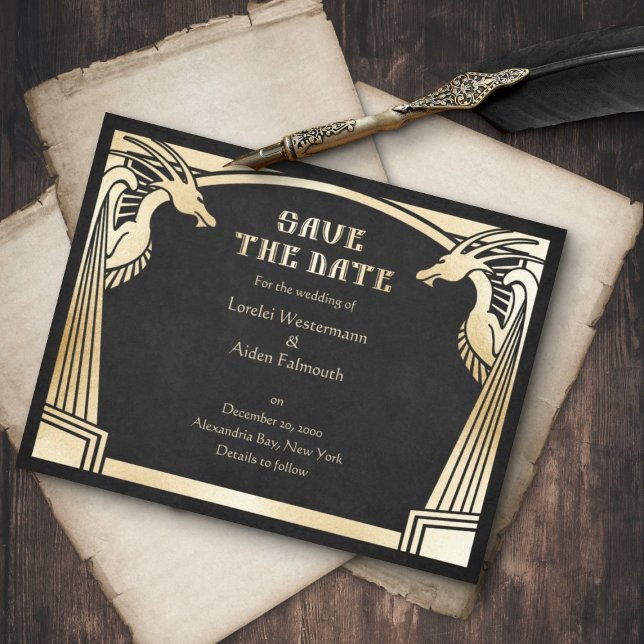 Save The Date Imaginaire Dragon Mariage Déco moderne (Créateur téléchargé)
