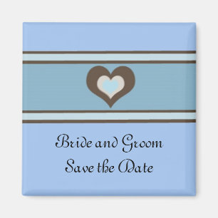 Save the Date in Blue and Brown Magnet