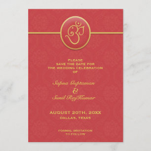 Save The Date Indian Style Flat Card