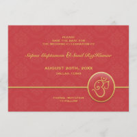 Save The Date Indian Style Flat Card