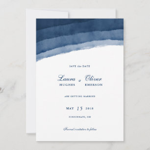 Save The Date Indigo Bleu Aquarelle Enregistrer la Date
