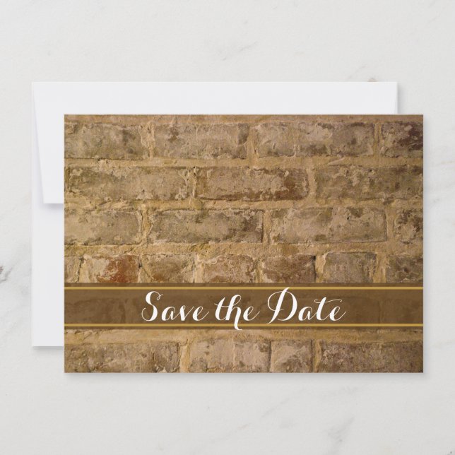 Save The Date Industrie Chic briques mariage Enregistrer la date (Devant)