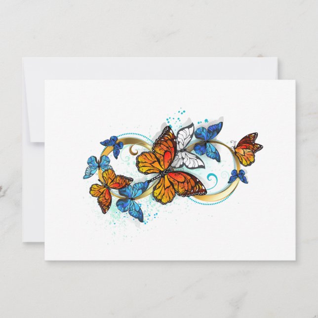 Save The Date Infinité de papillons monarques (Devant)