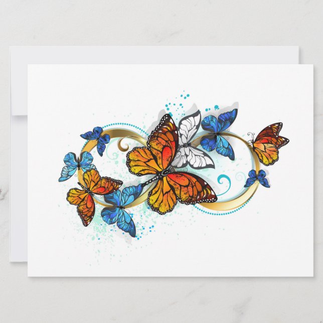 Save The Date Infinité de papillons monarques (Devant)