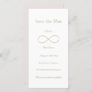 Save The Date Infinity Love Monogramme Élégant Mariage blanc