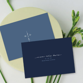 Save The Date Initiales chrétiennes croix main lettrage Non-Phot