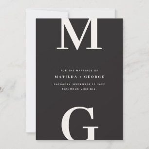 Save The Date Initiales modernes en typographie graphique grasse