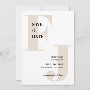 Save The Date Initiales ・ Monogramme moderne Enregistrer la date
