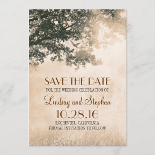 Save The Date Inséparables Couple Vieux Arbre Enregistrer La Dat