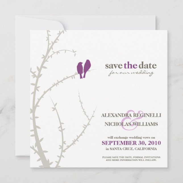 Save The Date Inséparables Enregistrer la date Annonce (violet) (Devant)