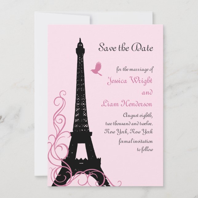 Save The Date Inséparables Enregistrer la date (rose) (Devant)