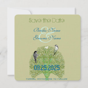 Save The Date Inséparables Mariage de l'arbre à branches vertes