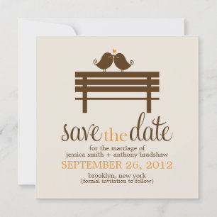 Save The Date Inséparables sur le Mariage Park Bench