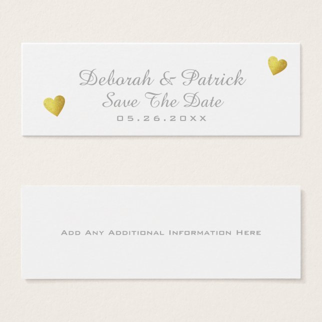 save the date insert-card . wedding white (Front & Back)