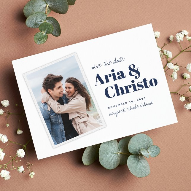 Save The Date Instantané moderne | Photo verticale (Créateur téléchargé)