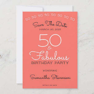 Save The Date Invitation Combination Coral