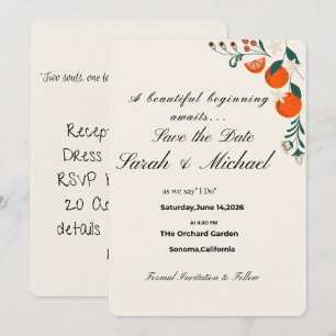 Save the Date Invitation – Elegant Fall Wedding De