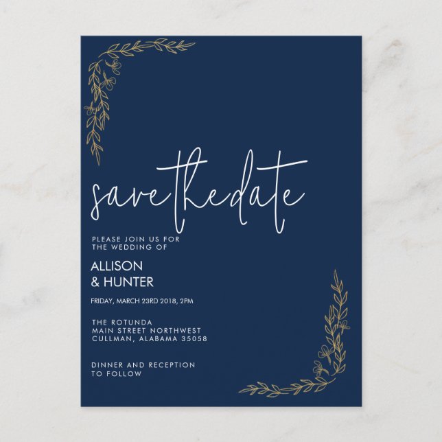 Save The Date Invitation Postcard (Front)