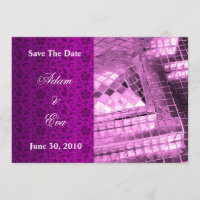 Save The Date Invitation Violet Gemstone Mosaic