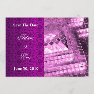Save The Date Invitation Violet Gemstone Mosaic