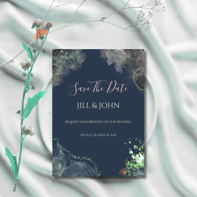 Save The Date Invitation Wedding Emerald Green   (Creator Uploaded)