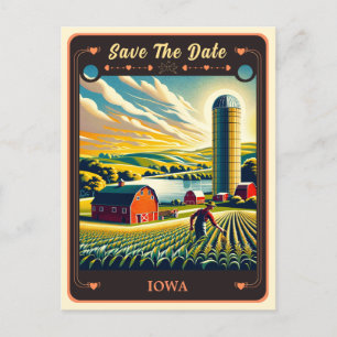 Save the Date   Iowa Invitation Postcard