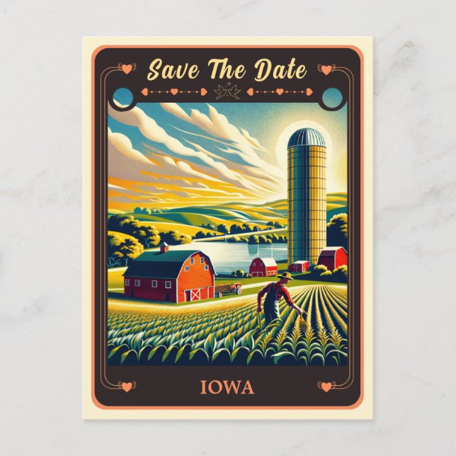 Save the Date | Iowa Invitation Postcard (Front)