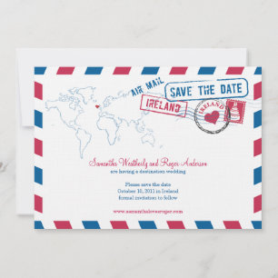 Save The Date Irlande Air Mail Wedding Enregistrer La Date