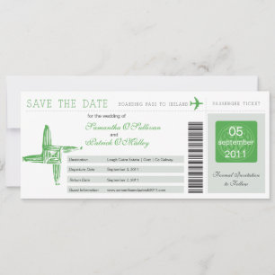 Save The Date Irlande St Brigid's Cross Mariage Boarding Pass