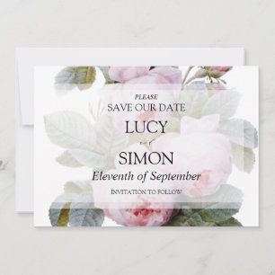 Save The Date Isabella II,, Élégant rose vintage