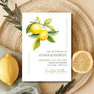 Save The Date Italie Méditerranéenne Grèce Citron Mariage Vibran